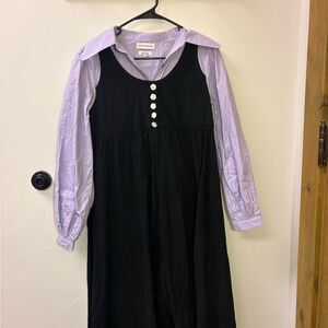 NATIVE YOUTH corduroy dress, purple undershirt